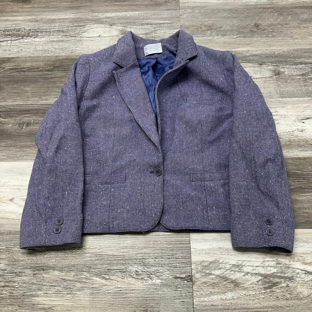 Pendleton Lavender Tweed Single-Button Blazer